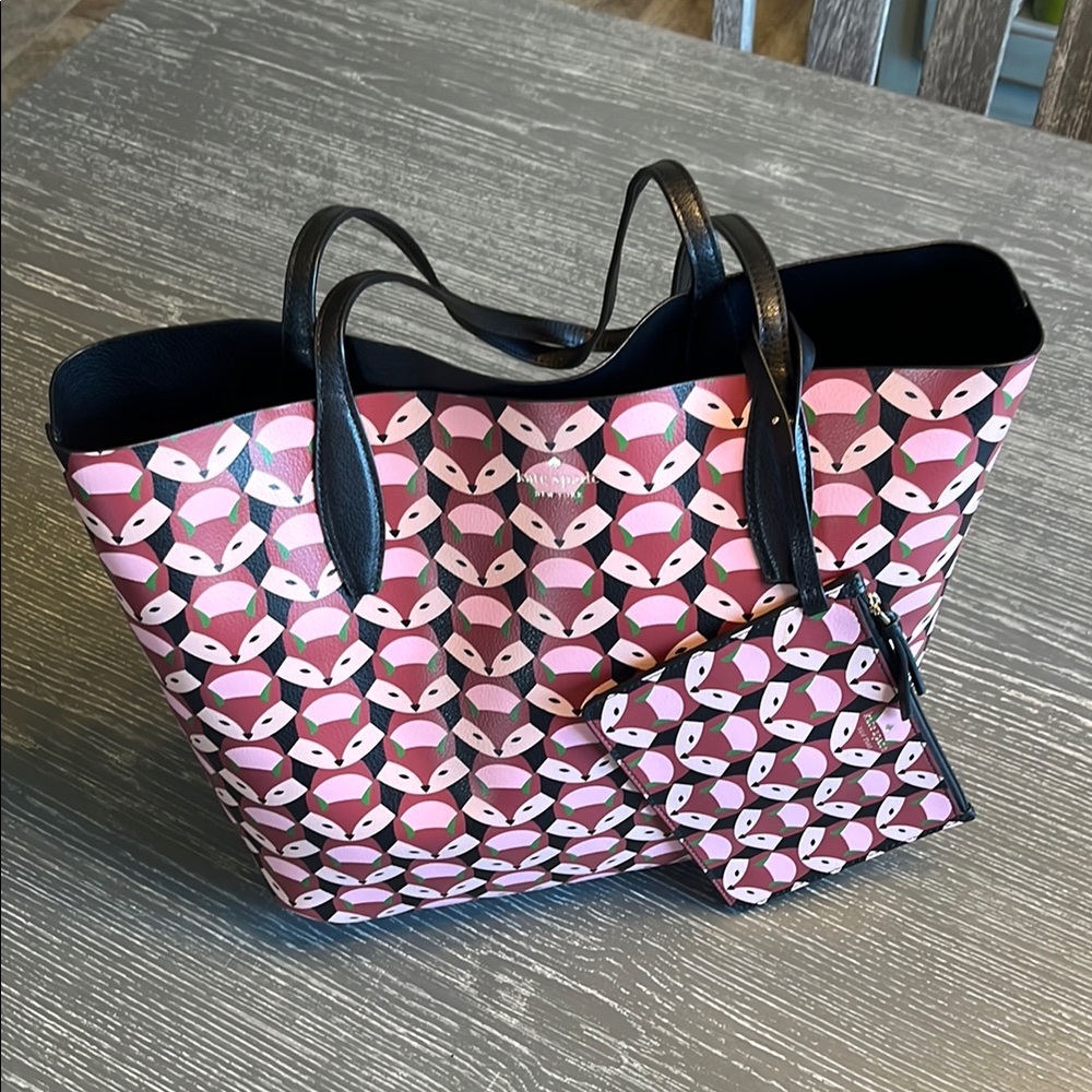 Kate Spade Into the Woods Geo Fox Reversible Tote Bag